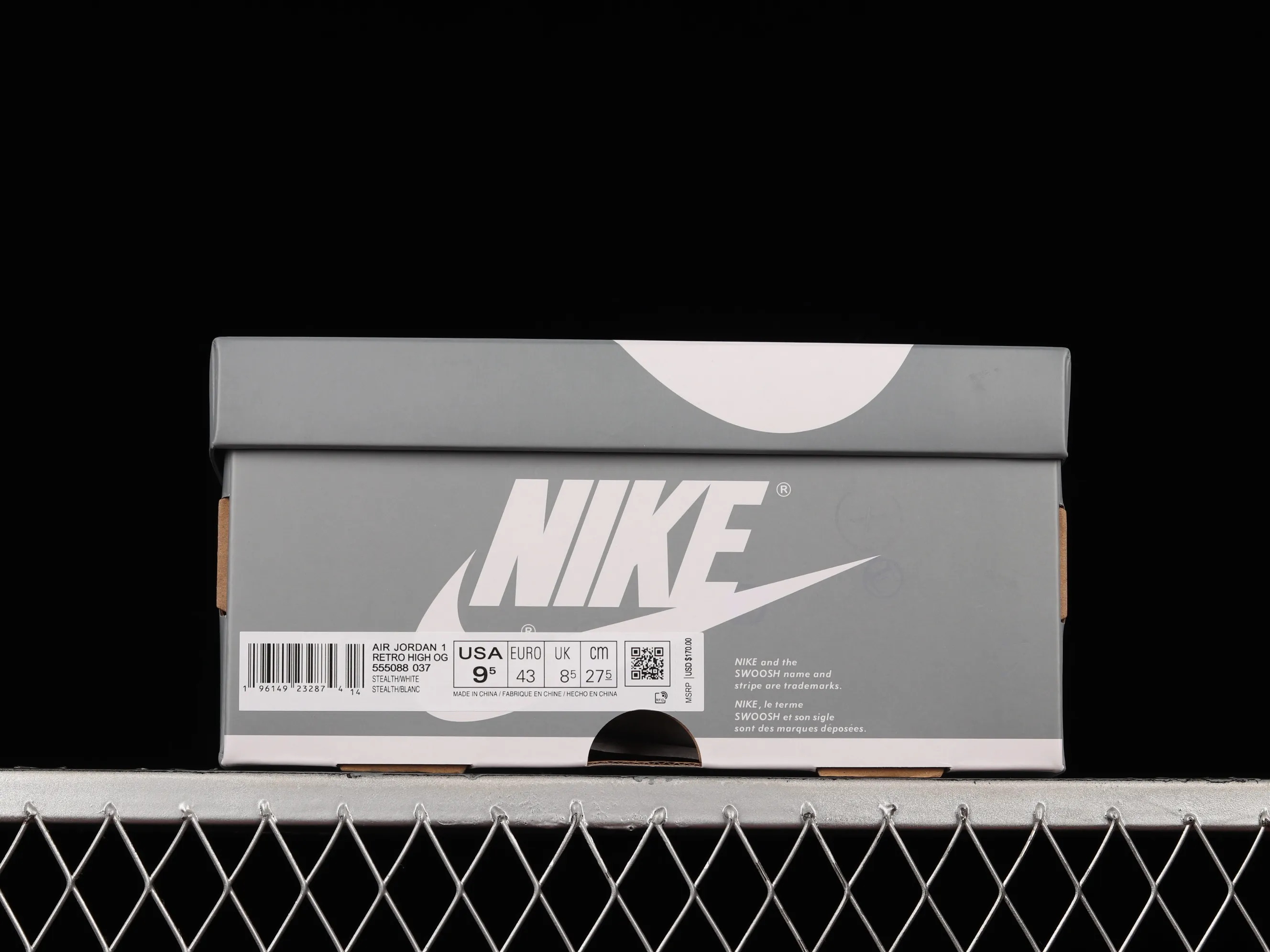 All categories Air Jordan Jordan series basketball shoes Air Jordan 1 High foreign trade version Air Jordan 1 High OG "Stealth" AJ1 Joe 1 white gray 555088-037